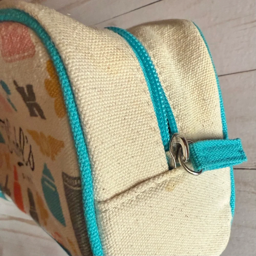 3/$15 Kiehl's Colorful Print Zippered Cosmetic or Travel Bag - Picture 5 of 5